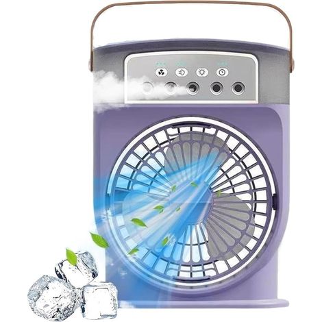 Climatiseur portable rafraîchisseur d'air avec ventilateur à glace, 3 vitesses de vent, modèle enfichable (1/5)