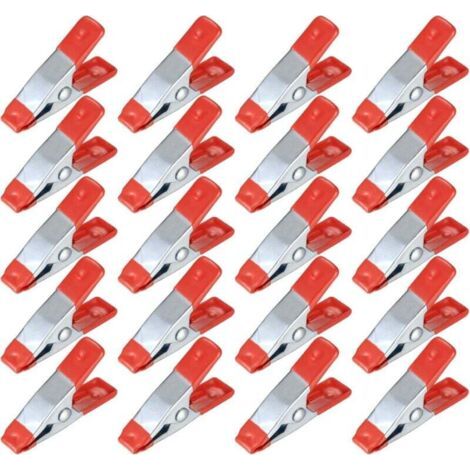 20 Pièces Pinces à Ressort Métal,Modélisme Pince à épiler,Ressort Métallique Pinces avec Revêtement en Caoutchouc,Pinces à Linge Grip Holder pour Bâche,Travail Bois,Outil de Modélisation-2 Pouces