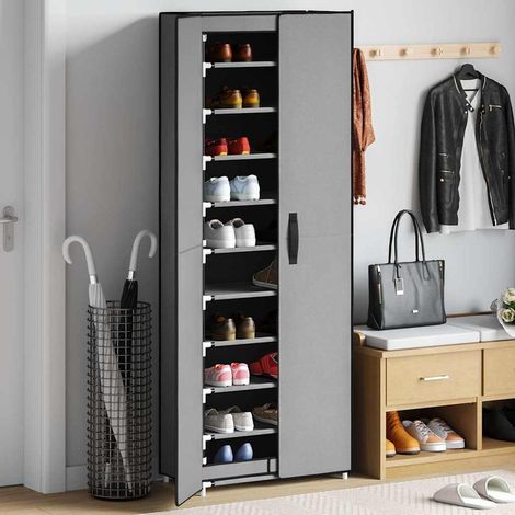 vidaXL Zapatero de tela gris 60x30x166 cm (1/5)