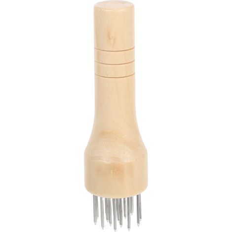 Maillet à viande en acier inoxydable avec manche en bois, idéal pour attendrir les steaks, le poisson et le poulet.