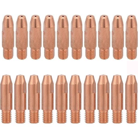 20 Pièces Conseil de Contact 1,0 mm M6 Embout de Contact en Cuivre Buse de Tube Contact M6 pour Chalumeau Binzel 24KD MIG/MAG