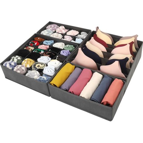 Boîte de rangement pour sous-vêtements dans une armoire, lot de 3 tiroirs, système de rangement intérieur pour tiroirs d'armoire. (1/5)