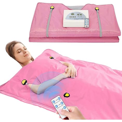 Couverture de sauna infrarouge, contrôle de chaleur réglable, design ergonomique à fermeture éclair (1/2)