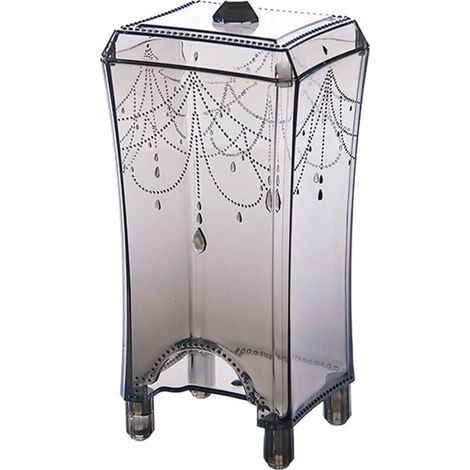 Boîte De Rangement Pour Disques Démaquillants - Contenant Carré Transparent Gris - 16.5 X 7.9 X 6.7 Cm - 1 Pièce (1/5)