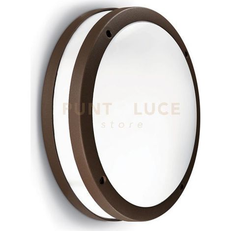 GES292- PLAFONIERA PER ESTERNI 2 LUCI ATTACCO E27 IN ALLUMINIO IP54 D.28CM  RUGGINE