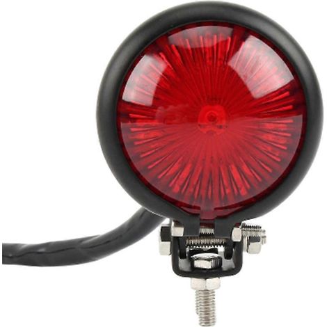 Feu stop arrière LED 12V pour moto, lentille rouge, compatible Harley, Yamaha, Honda, style rétro. (1/5)