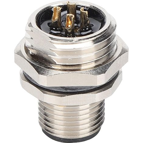 M12 B P4 M16 Filetage monté sur Panneau Prise M12 IP67 connecteur 4 Broches Adaptateur de Prise (1/5)