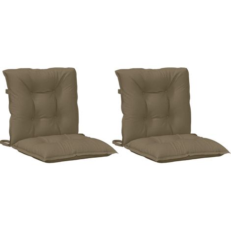 Cuscini Sedia Schiena Bassa 2 pz Tortora Mélange Tessuto vidaXL (1/4)