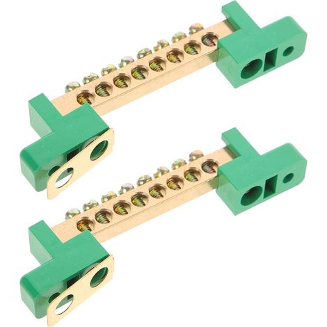 Barre Omnibus en Cuivre 2 Pièces Robuste 6 Bornes pour Tableau Électrique Installation Facile et Connexion Fiable Mise la Terre Professionnelle (1/5)
