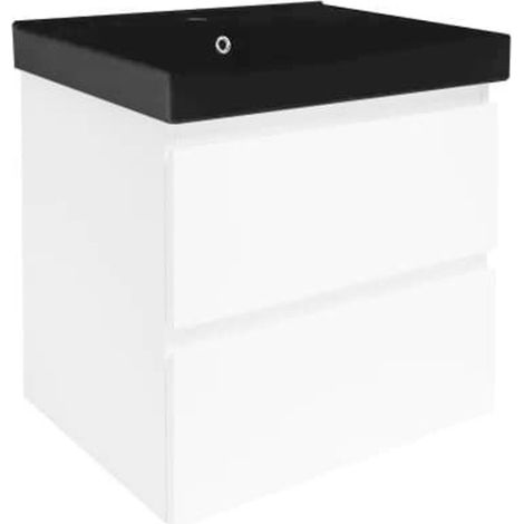 Meuble de salle de bains suspendu SAT B-Way 59x50x45 avec vasque - Blanc