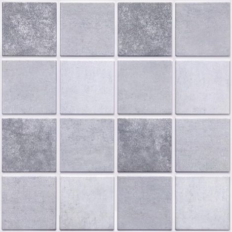 Carrelage Adhesif pour Cuisine,PVC Carre Gris Clair Mat,10 Pieces,Stickers 3D,Carrelage Mural Autocollant, de Cuisine,Credence de Autocollante,Salle de Bain,30 × 30 cm (1/5)