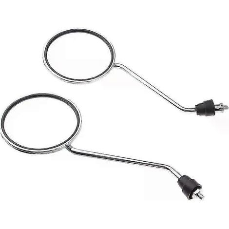 Paar universelle runde Motorrad-Seitenrückspiegel mit Lenkerhalterung (8-mm-Adapter) passend für 50-250 cm³ Moped/Roller – JXLGV (1/5)