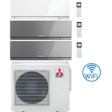 Klimaanlage Mitsubishi Kirigamine Zen Wifi Silver + White Pearl Trial Split Inverter 7000 + 7000 + 7000 BTU mit U.E. MXZ-3F54VF Klasse A+++ /A++ NEU