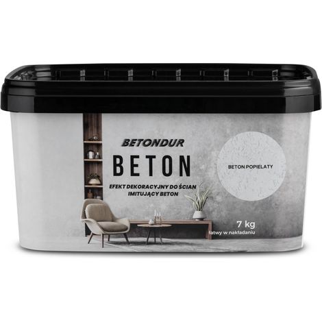 Efecto decorativo de hormigón Betondur para paredes que imita el hormigón - Gris - 7 kg (1/4)