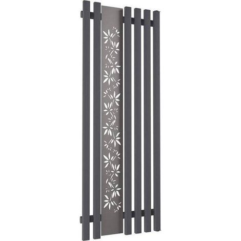 Azura Home Design – Radiateur eau chaude FLOWER graphite 1400x600 mm – Acier inoxydable – Puissance 768W – Anti-corrosion – Kit de fixation inclus