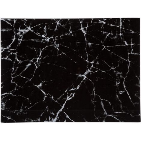 5Five Simply Smart – Planche à découper en verre trempé 40x30 cm – Effet marbre noir – Surface hygiénique et élégante pour cuisine moderne