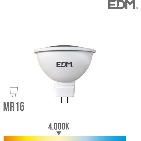 Lampadina LED Dicroica EDM MR16 (GU5.3) 5W 12V 450lm 4000K Luce Diurna Ø5x5cm