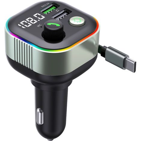 The new GZ11 car MP3 player features a retractable cable, PD65W fast charging, and Bluetooth FM transmitter. -- GZ11 (PD65W fast charging) (1/3)
