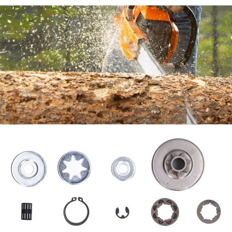 Kit de remplacement de 9 pièces pour tronçonneuse Stihl 038 MS380 avec roulement à aiguilles d'embrayage et rondelle d'embrayage. (1/5)