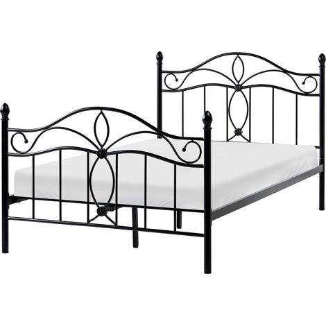 Struttura Letto in Metallo Nero con Doghe Design Vintage 120 x 200 cm Antlia (1/5)