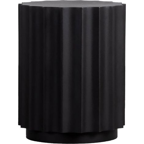 ORION91 Mesa Auxiliar Taburete REDONDO Tipo Columna Romana de Metal Diámetro 35,5cm Alto 44,5cm Color Negro Mate - Pack x4 (1/5)