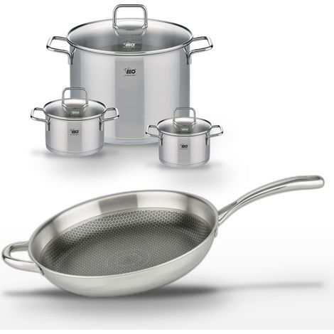 Lot Poêle 32cm Elo Relief Evolution & 3 Faitouts 14/16/26cm Elo (1/5)