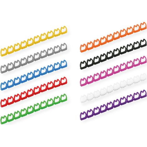 VALUE SET DE MARQUAGE DE CÂBLES POUR CÂBLES PATCH, 5-6,5MM, 10 X 10 PCS., MULTICOLORE 25.99.5256