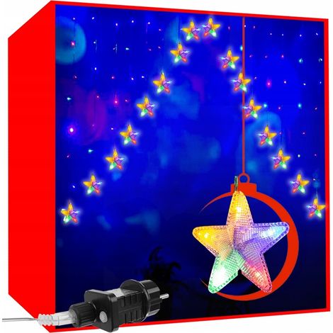 Luci natalizie per albero di Natale, tenda luminosa a 136 LED con stalattiti di ghiaccio, ghirlanda luminosa per esterni 2,45x1 m (1/5)
