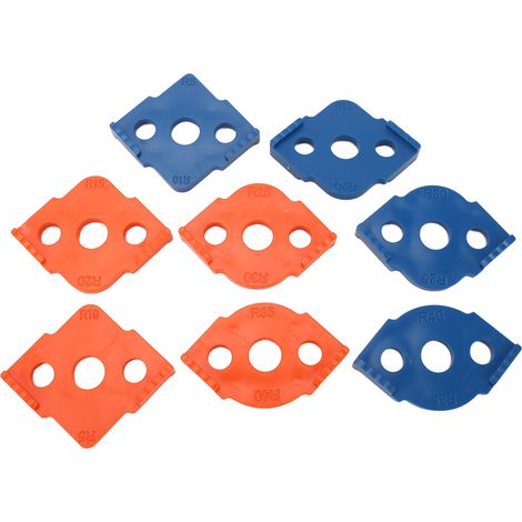 Lot de 8 gabarits de congé pour router en ABS, calibreurs d'angle R5 à R40 pour menuiserie et bricolage (1/5)