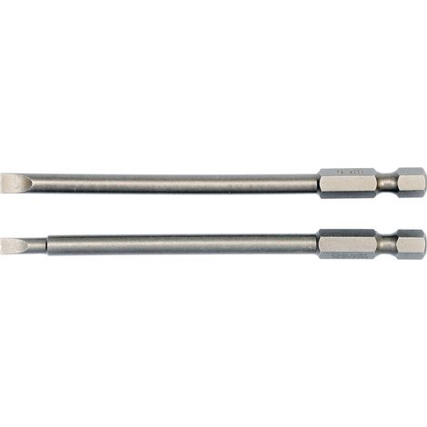 Lange Schlitz-Bits 4x100 mm & 5x100 mm, 2-teilig, S2-Stahl
