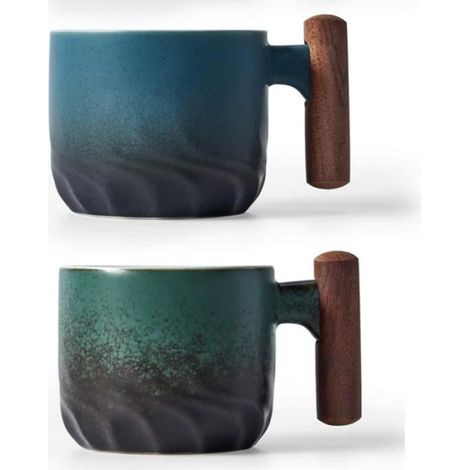 Ensemble de tasses à espresso en céramique avec poignée en bois, verres à shot espresso, tasses à thé VERRE A EAU AVEC OU SANS PIED (1/5)