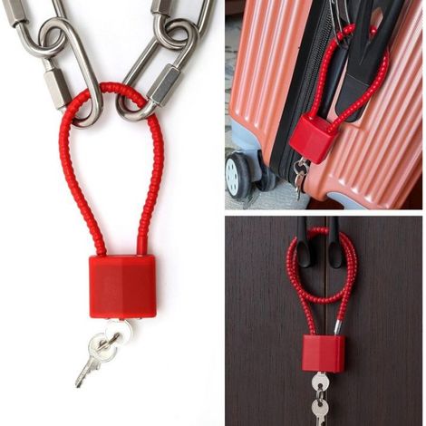 Cadenas Câble - Acier Inoxydable - Manille Longue 30 cm - Clé Métallique - Lot de 2 (1/5)