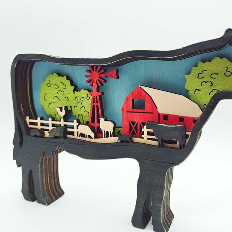 Artisanat en bois, décoration créative sur le thème des animaux de la ferme, décoration de bureau (1/5)