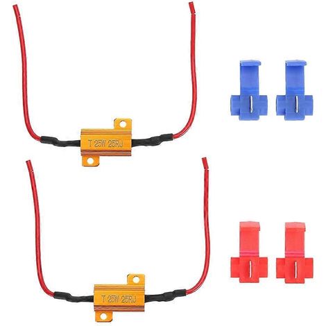 2 décodeurs LED pour voiture, anti-clignotement rapide, sans erreur, résistance de charge bobinée 25 W 25 Ω (1/4)