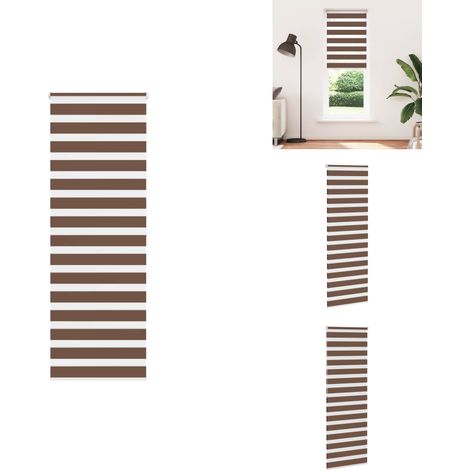 Store zèbre marron 70x200 cm largeur du tissu 65,9 cm polyester - Store Zébré - Stores Zébrés - Store À Enrouleur Zébré - Double Store À Enrouleur (1/5)