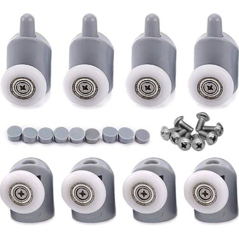 Roulettes de 23 mm, 8 pièces, pour porte de douche et porte coulissante de salle de bain (1/5)