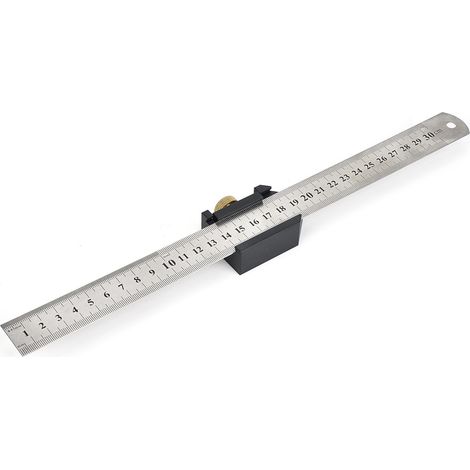 Équerre de traçage coulissante en acier, bloc de positionnement avec règle, outil de mesure pour menuiserie, gabarit de marquage précis (Type B) (1/5)