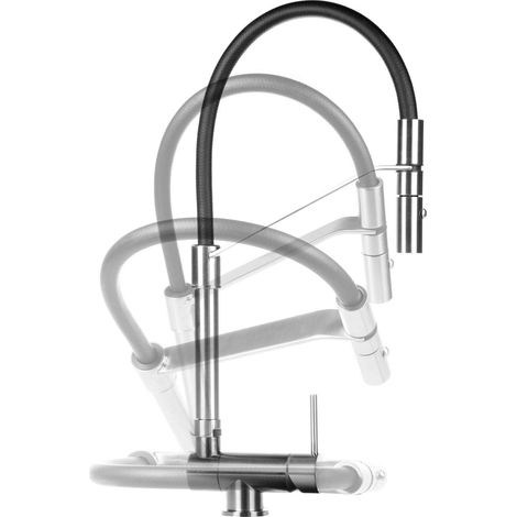 Miscelatore lavello cucina sottofinestra acciaio spazzolato Gattoni Rubinetterie 6015065NS  Acciaio Spazzolato (1/5)