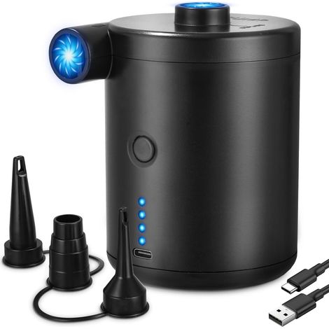 Pompa ad aria elettrica portatile con batteria ricaricabile tramite USB, pompa ad aria rapida per materassi ad aria, mini pompe ad aria per cuscini gonfiabili, salvagenti, giocattoli da piscina, 3 uge (1/5)