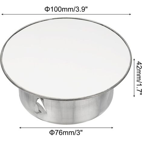 Bouchon pour Tuyau de Poêle, Cache-trou de cheminée, Cache Tuyau, Couvercle De Trou De Cheminée,Bouchon Cheminée Perforé en Acier Inoxydable Ø 100 mm Profondeur 42mm, argent (1/4)