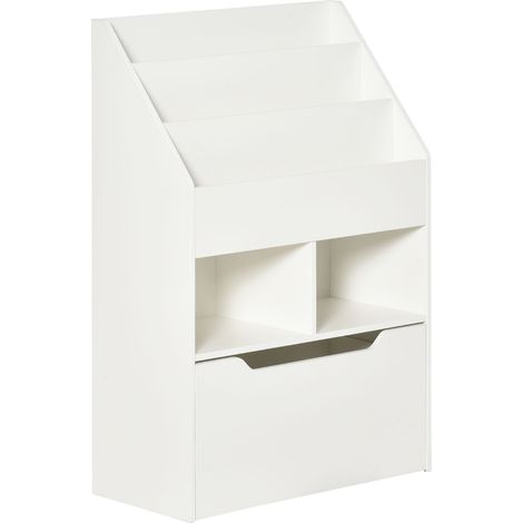Libreria per Bambini 60x29,9x90 cm con Ripiani e 1 Cassetto in MDF Bianco (1/5)