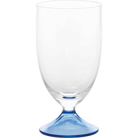 Zafferano Calice Maestro Serie Senza Gambo in Vetro Soda Lime Soffiato a Mano Set da 4 Pezzi Colore Azzurro Design Veneziano Classico Elegante