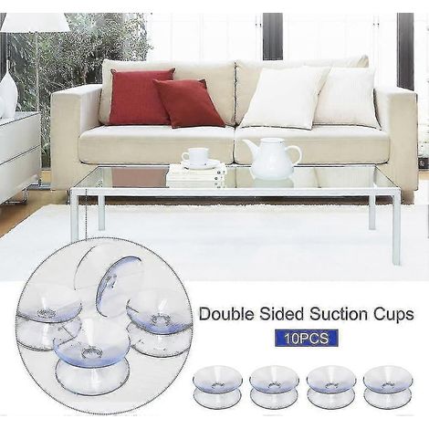 Ventouses transparentes double face : 10 entretoises antidérapantes de 30 mm