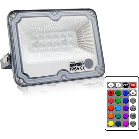 Faro LED RGB da Esterno con Telecomando 15 Colori, IP65, 50-200W 10W