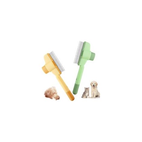 2 Pièces Brosse pour Chat, Peigne Chat Autonettoyant pour Animaux de Compagnie, Brosse Chien Chats Poil Long et Court, Brosse Attrape Poils pour Chats, avec bouton de déverrouillage (1/5)
