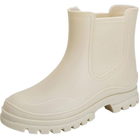 Damen-Regenstiefel – Wasserdichtes PVC – Runde Zehenpartie und erhöhte Sohle – Größe 40 (6,5) – Mehrfarbig (1/5)