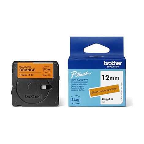 brother BROTHER 12MM BTAGT31 Ribbon Black on Orange