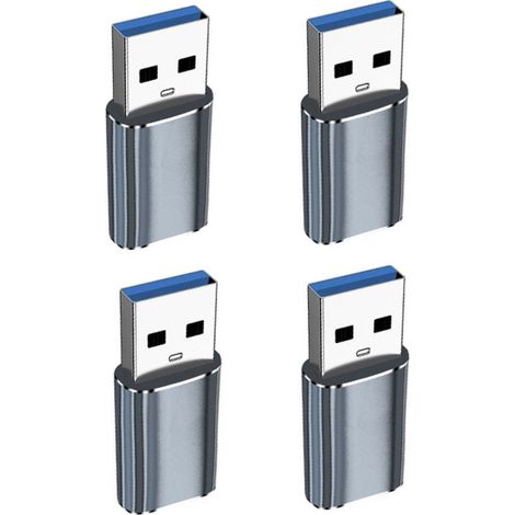 Lot de 4 adaptateurs USB-C vers USB 3.0 — Convertisseur OTG USB-C femelle vers USB-A 3.0 avec prise en charge de la charge rapide (1/5)