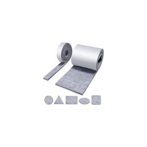 Lot de 2 rouleaux feutrine autocollante 100×10 cm + 100×2 cm, patins glisseurs pour meubles – (1/5)