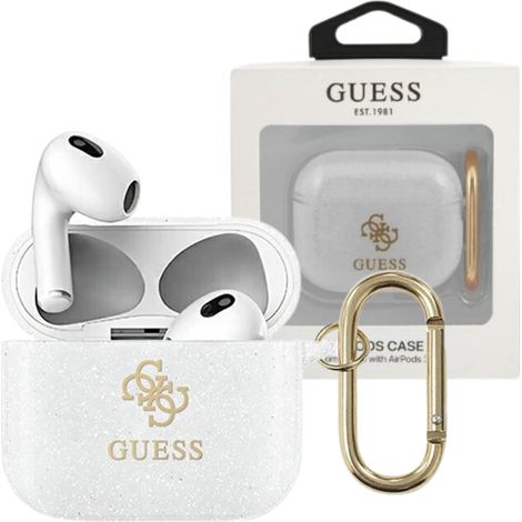 Funda Guess GUA3UCG4GT para AirPods 3, Colección Transparente con Purpurina (1/3)